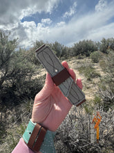 Load image into Gallery viewer, Gunslinger stitch Buckarette Band - turquoise rough-out