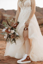 Load image into Gallery viewer, Custom leather wedding Bridal garter - DEPOSIT