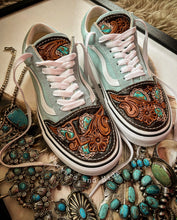 Load image into Gallery viewer, RESERVED FOR HADLE - Old Pawn - Custom Vans **READ DESCRIPTION FOR ORDER INFO**