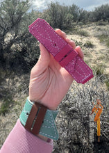 Load image into Gallery viewer, Gunslinger stitch Buckarette Band - pink rough-out
