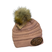 Load image into Gallery viewer, CC Pom Pom patch beanie
