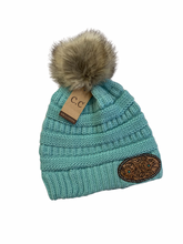 Load image into Gallery viewer, CC Pom Pom patch beanie
