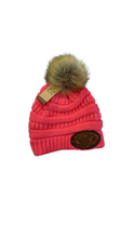 Load image into Gallery viewer, CC Pom Pom patch beanie
